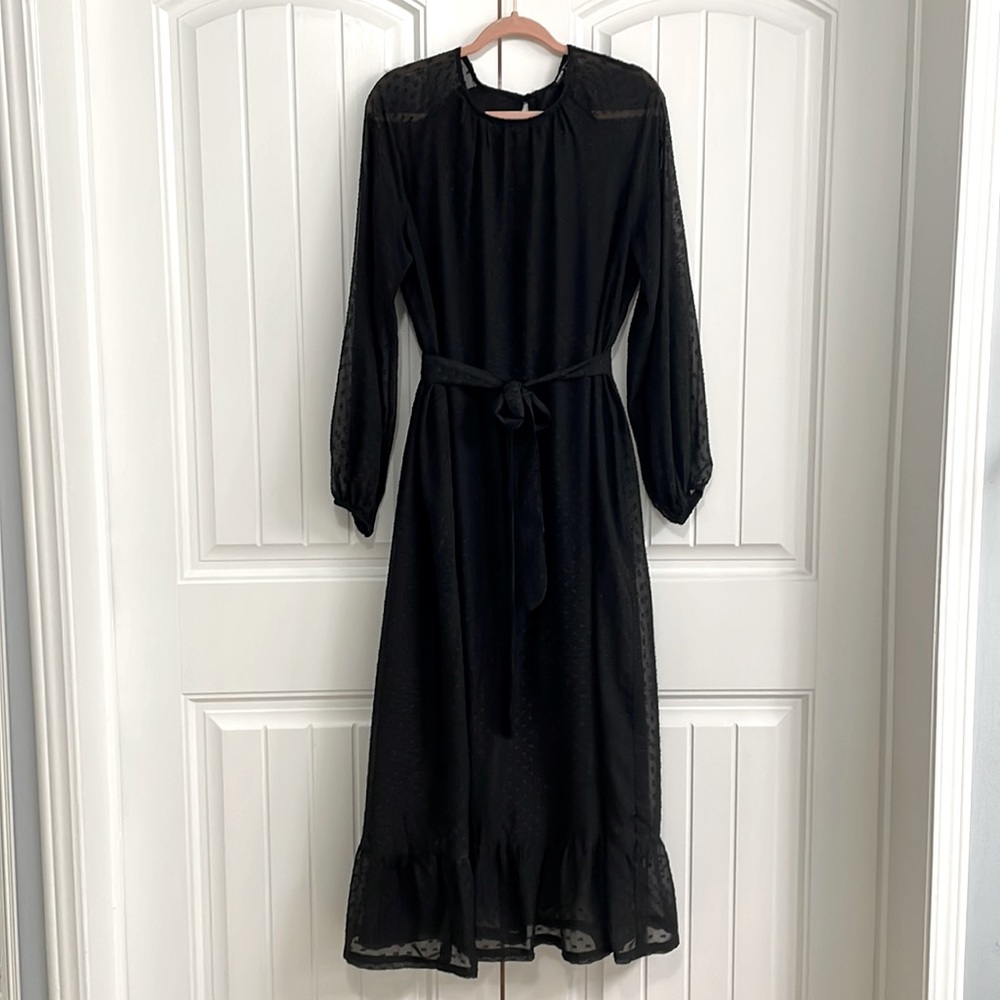 Black Swiss Dot Dress